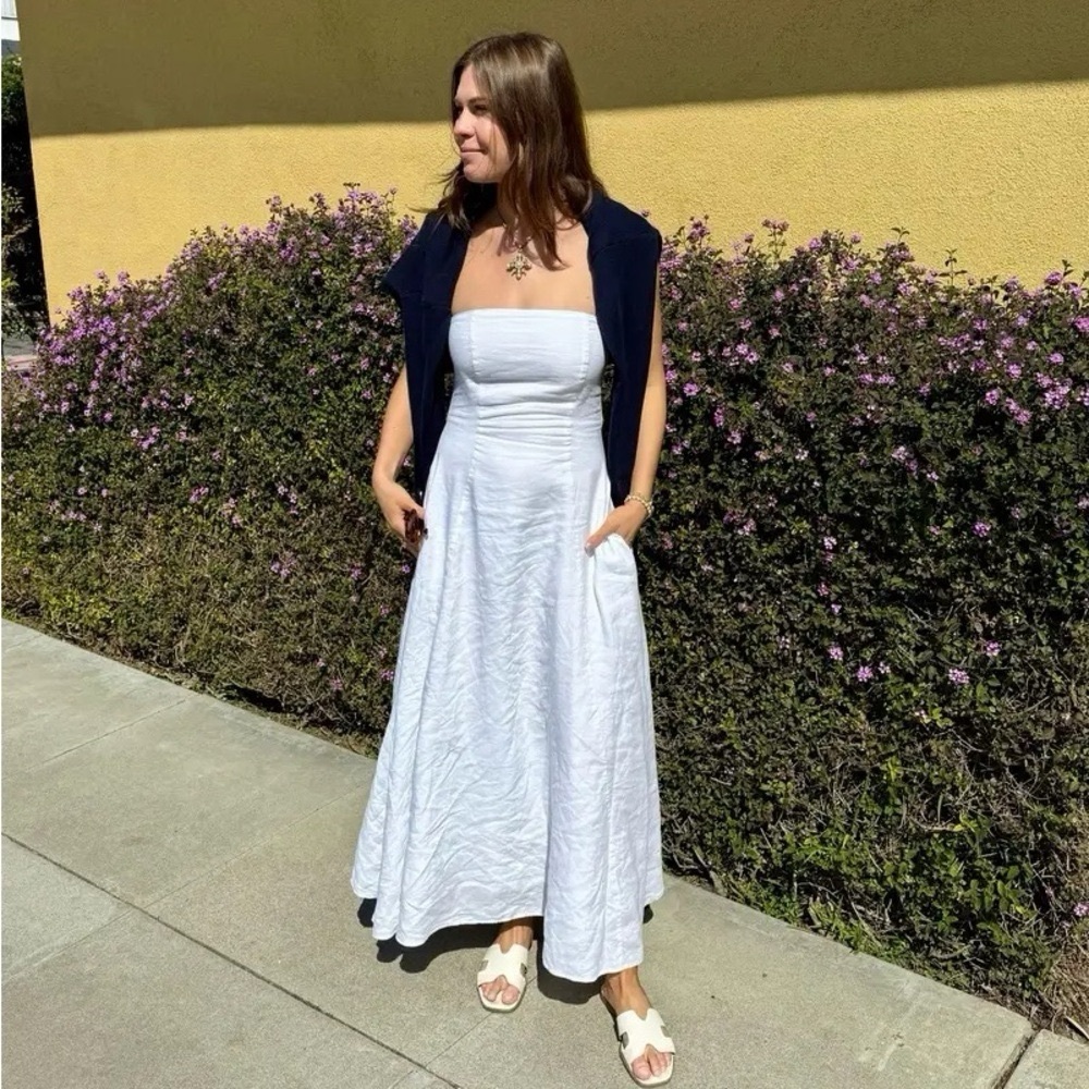 NEW Favorite Daughter The Favorite Linen Dress White - Picture 10 of 15